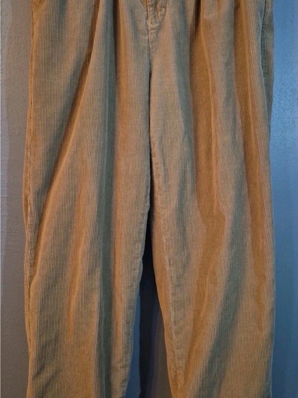 VTG Nautica Rigger Corduroy Pants Men's 44x36 Tan Pleated Cuffed Hem